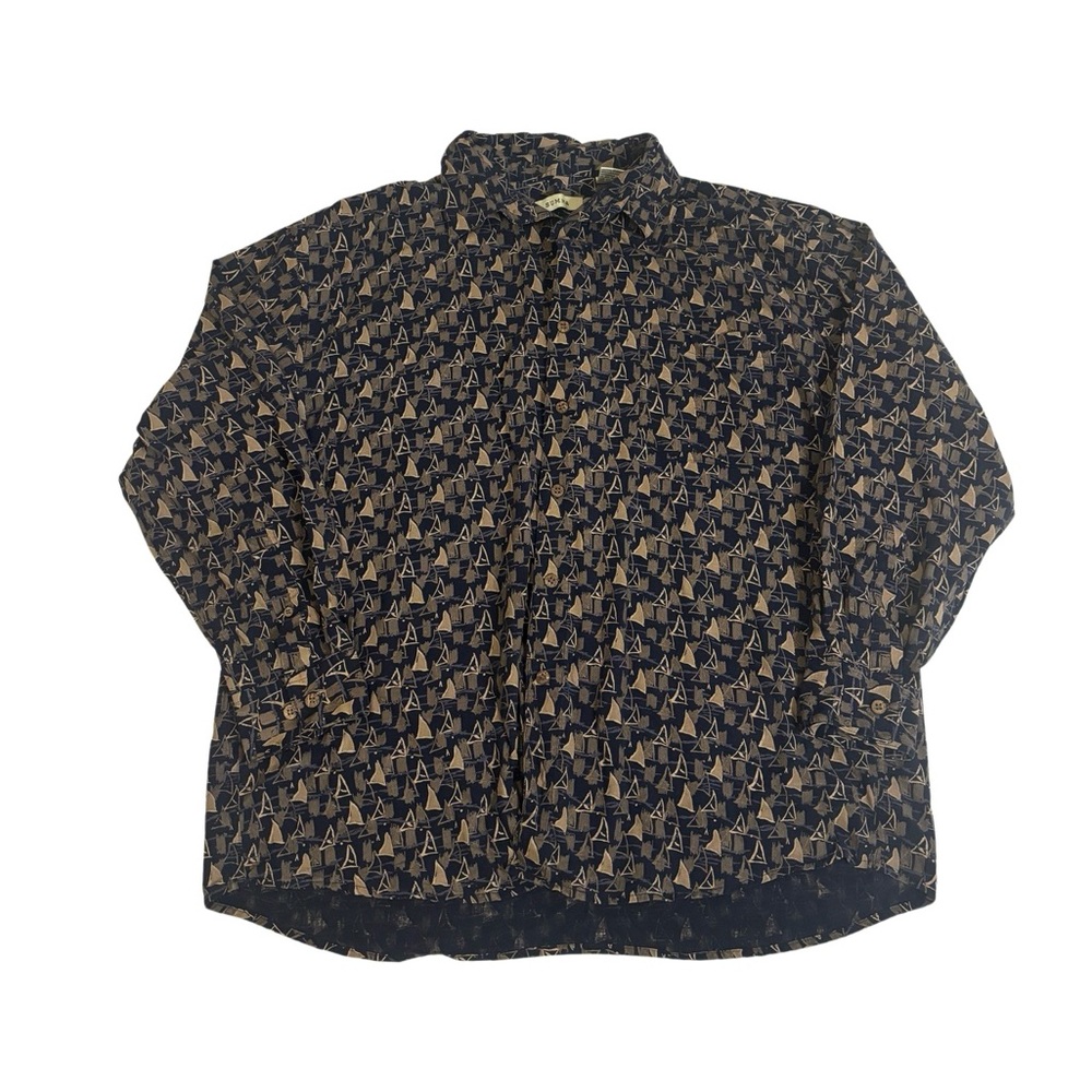 Vintage Summa long sleeve button down with retro pattern